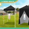 thumbnail image 4 of INTER HUT 5x5 Outdoor Pop up Canopy Gazebo with 4 Removable Sidewalls, Instant Easy Set up Outdoor Canopy Commercial Sun Shelter with Carry Bag, Black, 4 of 10