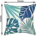 thumbnail image 2 of Tropical Pillow Covers 16x16 Navy Blue Aqua Teal Cyan Palm Leaves Plant Throw Pillows for Couch Summer Leaf Pillowcase Outdoor Decorative Cushion Case for Sofa Bed Decorations Set of 2, 2 of 6