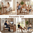 thumbnail image 6 of EHANCIS Fabric Upholstered Dining Chairs Set of 2, Ergonomic Curved Backrest with Extra-Thick Cushion, Classic Wooden Legs, Suitable for Kitchen and Dining Room(Beige), 6 of 7