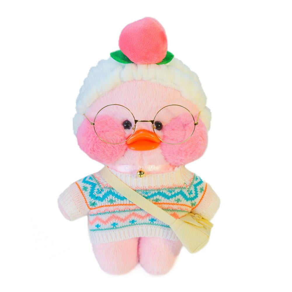 HIKOOO 30cm Duck Accessories Lalafanfan Plush Toys Kawaii Clothes Ducks  Doll Soft Animal Paper Duck Hug Clothes Separately Girls Gifts (Color :  PJ22-01) : : Toys & Games