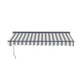 thumbnail image 3 of Semi-Cassette Motorized LED Luxury Patio Awning - 12 x 10 Ft - Seagull Gray/White - Moroccan Collection, 3 of 8