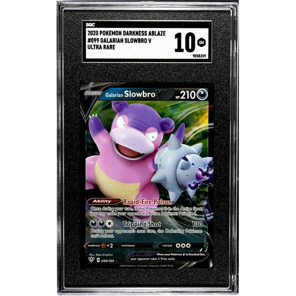2020 Pokemon Darkness Ablaze Ultra Rare Galarian Slowbro V #099 SGC 10