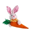 thumbnail image 4 of Adorno colgante de conejo de Pascua: orejas de conejo rosa con zanahoria para jardín y granja. Orejas de conejito rosa, 4 of 9