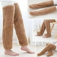 thumbnail image 4 of Goose Down Knee Socks for Christmas, Soft Cozy Over The Knee Long Socks & Fluffy Leg Warmers for Cold Weather, Ultra Comfortable Holiday Gift Socks, 4 of 7