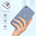 thumbnail image 2 of for iPhone SE Case 2022/2020, iPhone 8 iPhone 7 Case for Women Girls Silky Soft Protective Shockproof Silicone Phone Case with Cute Heart Design, Blue Grey, 2 of 7
