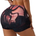 thumbnail image 2 of Kdxio Giant Monster Over City Print Workout Shorts for Women Seamless Soft Smooth Gym Yoga Scrunch Active Shorts, 2 of 5