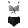thumbnail image 3 of Gubotare Womens High Waisted Bikini Sets Color Block Tummy Control Swimsuits Two Piece Bathing Suit 2024 (Pink,XL), 3 of 7