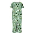 thumbnail image 5 of Censtreet Women's Printed Round Neck Pajamas Home Set,Short Sleeve Sleepshirt Pants Sets,Comfort Loungewear Pajamas with Pockets, 5 of 5