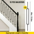 thumbnail image 4 of BENTISM Deck Balusters Metal Deck Spindles 10 Pack 44 inch Iron Stair Railing, 4 of 9