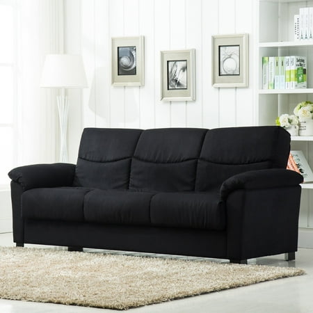 Roundhill Furniture Urban Fabric Storage Sofa Bed, Black