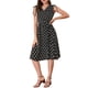 thumbnail image 2 of INSPIRE CHIC Vestido sin mangas de lunares vintage con cuello en V y cintura ajustable XL Negro, 2 of 7