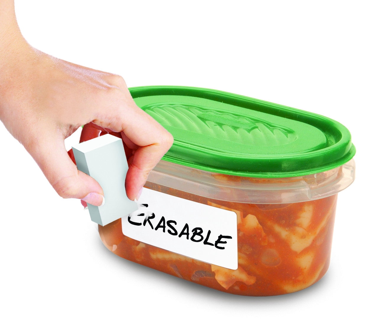 Jokari Erasable Food Labels Starter Kit with Reusable Sticker Labels, Freezer, Microwave, Dishwasher Safe, 4 Pack