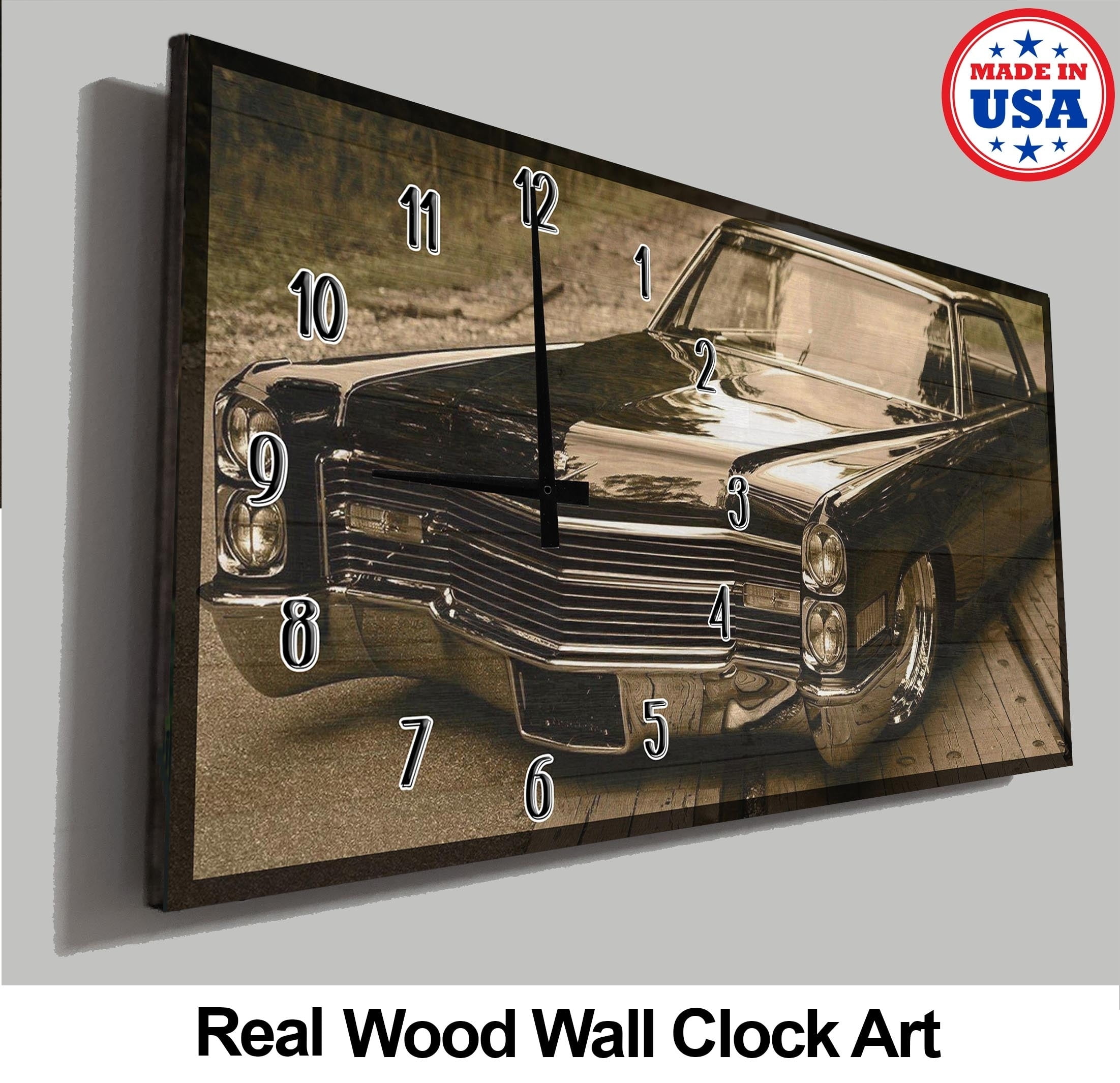 Classic Car Wall Clock Sleek And Clean Low rider Classic Old School Car