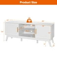 thumbnail image 2 of Gymax TV Stand Entertainment Media Console w/ 2 Rattan Cabinets & Open Shelves, 2 of 10