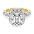 thumbnail image 3 of IGI Certified 5 Carat Emerald Shape Lab Grown Diamond Engagement Ring | 14K Yellow Gold | Luxoré Vintage Allure Diamond Ring | FG-VS1-VS2 Quality Friendly Diamonds, 3 of 6