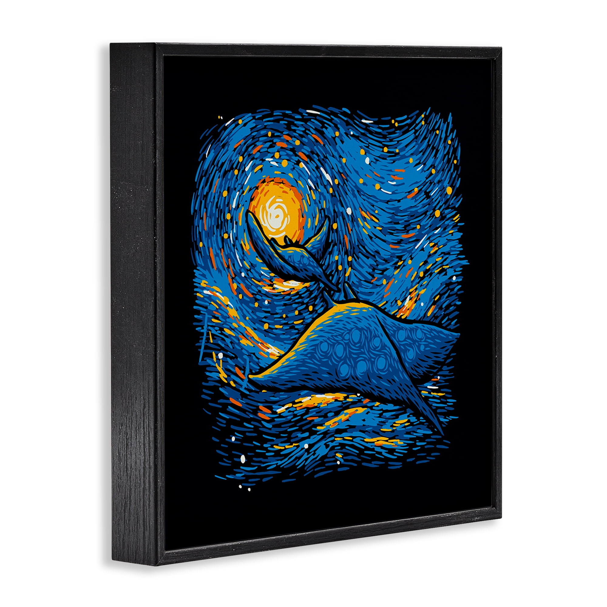 Stupell Industries Impressionist Manta Rays Black Framed Giclee Art, design by Tobe Fonseca