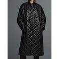 thumbnail image 2 of Liacowi Women's Long Puffer Jacket Winter Warm Faux Leather Quilted Coat Long Sleeve Zip Up Outwear, 2 of 9