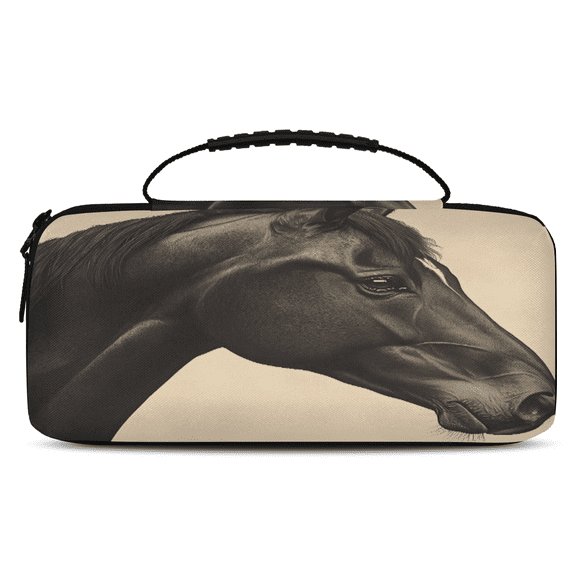 Herdesigns Horse Carry Case Compatible with Nintendo Switch OLED 2021/Switch 2017, Animal Protective Travel Switch Carrying Case with 20 Game Card Slots for Switch Console & Accessories