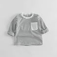 thumbnail image 7 of Mercatoo Baby Boys Cute Striped T-Shirt Kids Girls Long Sleeve Crewneck Pullover Sweatshirt Pocket School Basic Top, 7 of 7