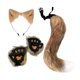 thumbnail image 4 of Conjunto de orejas y cola de gato y zorro, diadema para disfrazarse, fiesta o actuación. Marrón, 4 of 8