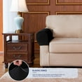thumbnail image 5 of Subtrex Stretch Textured Grid Washable Sofa Armrest Slipcover (Set of 2, Black), 5 of 7