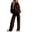 Coffee, variant on LRGSHF Womens Two Piece Outfits Leopard Print Long Sleeve Hoodie and Wide Leg Pants Set Loungewear