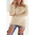 thumbnail image 1 of Chandail en Molleton Duveteux d'Hiver pour Femmes, Chandail Simple, Hauts, Blouse, 1 of 3