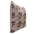 thumbnail image 2 of Fabdivine Block Print Throw Pillow Cover, 18x18 Inch Pure Linen Handmade Cushion Cover, Floral Print Boho Design Orange Pillow Cover for Sofa and Couch, 2 of 5