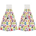 thumbnail image 2 of Hanging Towels 1 Pcs, Dish Towels Color Animal Paw Prints Absorbent Hand Towels with Hanging Loop Washcloth for Bathroom Kitchen, 2 of 6