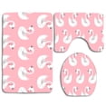 thumbnail image 1 of JSDART Elegant Swan 3 Piece Bathroom Rugs Set Bath Rug Contour Mat and Toilet Lid Cover, 1 of 2