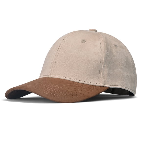 Two-Tone Suede Snapback Cap for Men - Premium Suede Fabric, Hard Top Snapback with Curved Bill, Casual Sports Hat for Outdoor & Streetwear