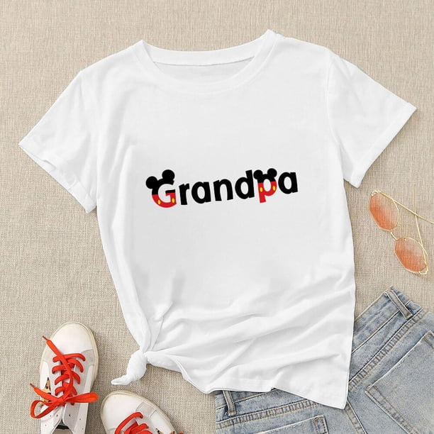 Mother Kids Family Matching Outfits Mickey Mouse Disney T Shirt Dad Mom Son Daughter Clothes Fashion Bro Sis Summer T-shirts SetAldult-S(1pc) Gao Jinjia LED