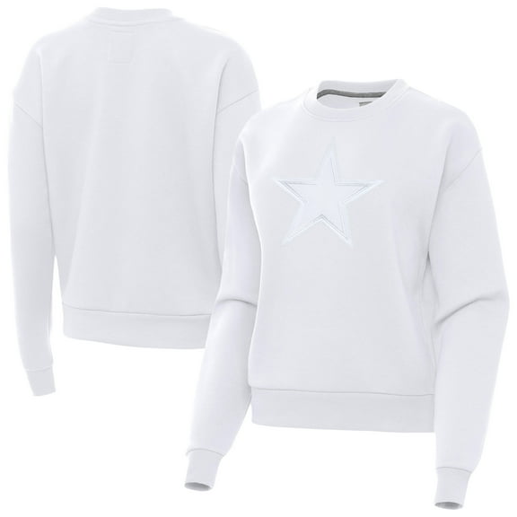 Women's Antigua White Dallas Cowboys Victory Pullover Sweatshirt