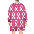 thumbnail image 2 of Wearable Oversized Blanket,Pink Breast Cancer Wearable Blanket Hoodie for Adults,Cozy Hooded Blankets with Super Pockets,Super Warm Fuzzy Pullover for Women & Men, 2 of 6