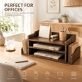Vintage Brown Pine Wood Desktop File Organizer for Home and Office ...