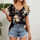 thumbnail image 3 of Camiseta informal para mujer blusas de verano con cuello en V que combinan con todo suaves para el trabajo de compras FLhrweasw Para estrenar, 3 of 6