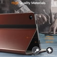 thumbnail image 3 of JETech Case for Samsung Galaxy Tab A9+ / A9 Plus 11-Inch 2023, PU Leather Business Folio Stand Protective Tablet Cover with Pocket & Straps, Multi-Angle Viewing, Auto Wake/Sleep (Brown), 3 of 6