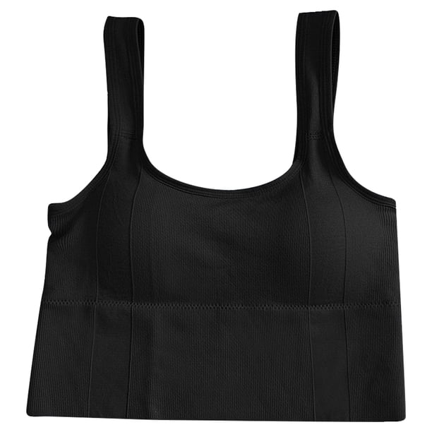 Camiseta sin mangas con lazo para mujer, cuello cuadrado, fitness, informal, básica, recortada Adepaton BST2000969-2
