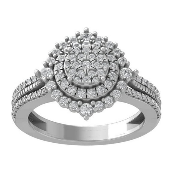 ARAIYA FINE JEWELRY 14K White Gold Diamond Wedding Band Ring (3/4 cttw, I-J Color, I2-I3 Clarity) Size 5