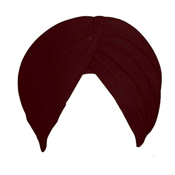 Sikh Cotton Turban For Men |Antique Ruby Color | 6 Mts Punjabi Pagri (Stitched Rubia Voile) By Indian Collectible