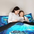 thumbnail image 4 of Erosebridal Teens Ocean Turtle Full Size Comforter Sets 3 Pieces,Girls Boys Blue Marine Animal Bedding Sets,Black Reversible, 4 of 6