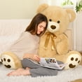 thumbnail image 3 of MorisMos 4ft Giant Brown Teddy Bear Stuffed Animal, Big Teddy Bear Plush, 3 of 8
