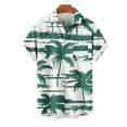 thumbnail image 5 of SGFCWSX Men's Short Sleeve Hawaiian Shirt Button Down, Palm Tree Print Stylish Summer Tropical Casual Outfit Green Size 5XL, 5 of 6