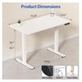 thumbnail image 3 of Height Adjustable Electric Standing Desk, 46 x 24 Inches Memory Home Office Sit Stand up Desk with Phone Holder and USB Charging Port, White, 3 of 7