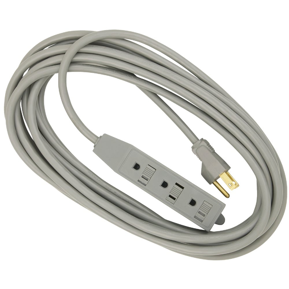 Do it 20 Ft. 16/3 3Outlet Gray Extension Cord