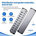 thumbnail image 4 of HUB USB 10 en 1 con Alimentación Adaptador USB de 10 Puertos Divisor USB Interfaz USB 3.0 Interruptor Individual RGB E-Marker Diseño Térmico, 4 of 8