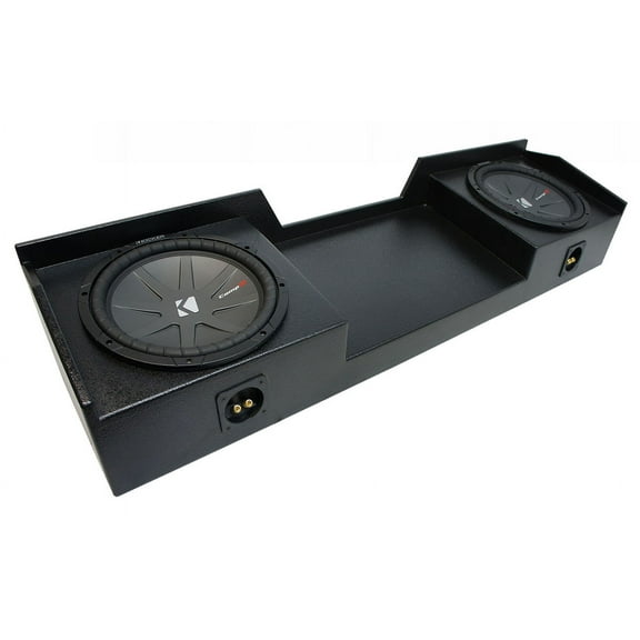99-06 GMC Sierra Ext Truck Kicker CompR CWR12 Dual 12" Rhino Coated Sub Box