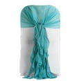 thumbnail image 4 of BalsaCircle Turquoise Premium Solid Curly Chiffon Chair Sashes Wedding Slipcovers, 4 of 6