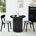 thumbnail image 6 of PHOYAL Fluted Small Round Dining Table for 2, 31.5 Inch Circle Dining Table for Kitchen Small Space Apartment, Black, 6 of 6
