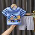 thumbnail image 2 of xaweyi Toddler Baby Boy Summer Outfit Short Sleeve T Shirt Shorts Casual Clothes 2Pcs Set, 2 of 5